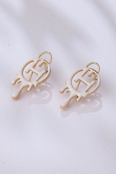 Outhouse Drip Oh Mini Earrings In Milky White indian designer jewellery fashion online shopping melange singapore