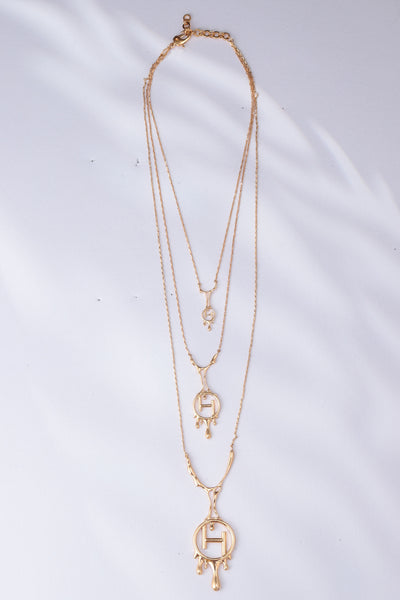 Outhouse Drip Oh Monogram Layered Necklace indian designer jewellery fashion online shopping melange singapore