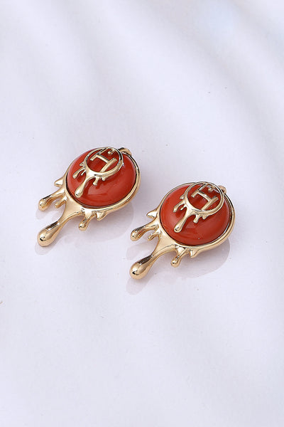 Outhouse Drip Oh Palescent Coral Stud Earrings designer jewellery fashion online shopping melange singapore