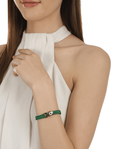 Infini Thread of Protego Bracelet, Shamrock Green And Gold With Personalized Initials