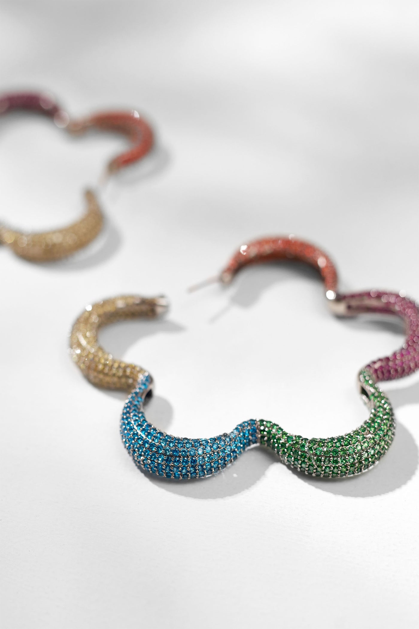 Outhouse Jewellery Christina Hoop Earrings In Multicolour Fashion Jewellery Online Shopping Melange Singapore Indian Designer Wear