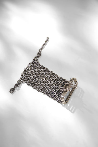 Outhouse Jewellery Drip OH Chainmail Gloves In Rhinestone Fashion Jewellery Online Shopping Melange Singapore Indian Designer Wear