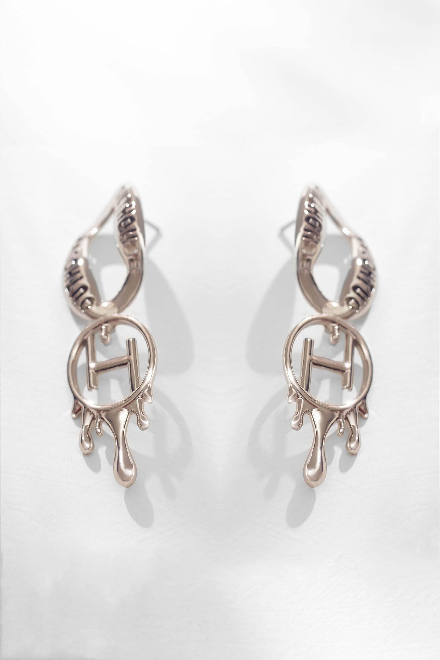 Outhouse Jewellery Drip "OH" Loop Earrings In Silver Finish  Fashion Jewellery Online Shopping Melange Singapore Indian Designer Wear