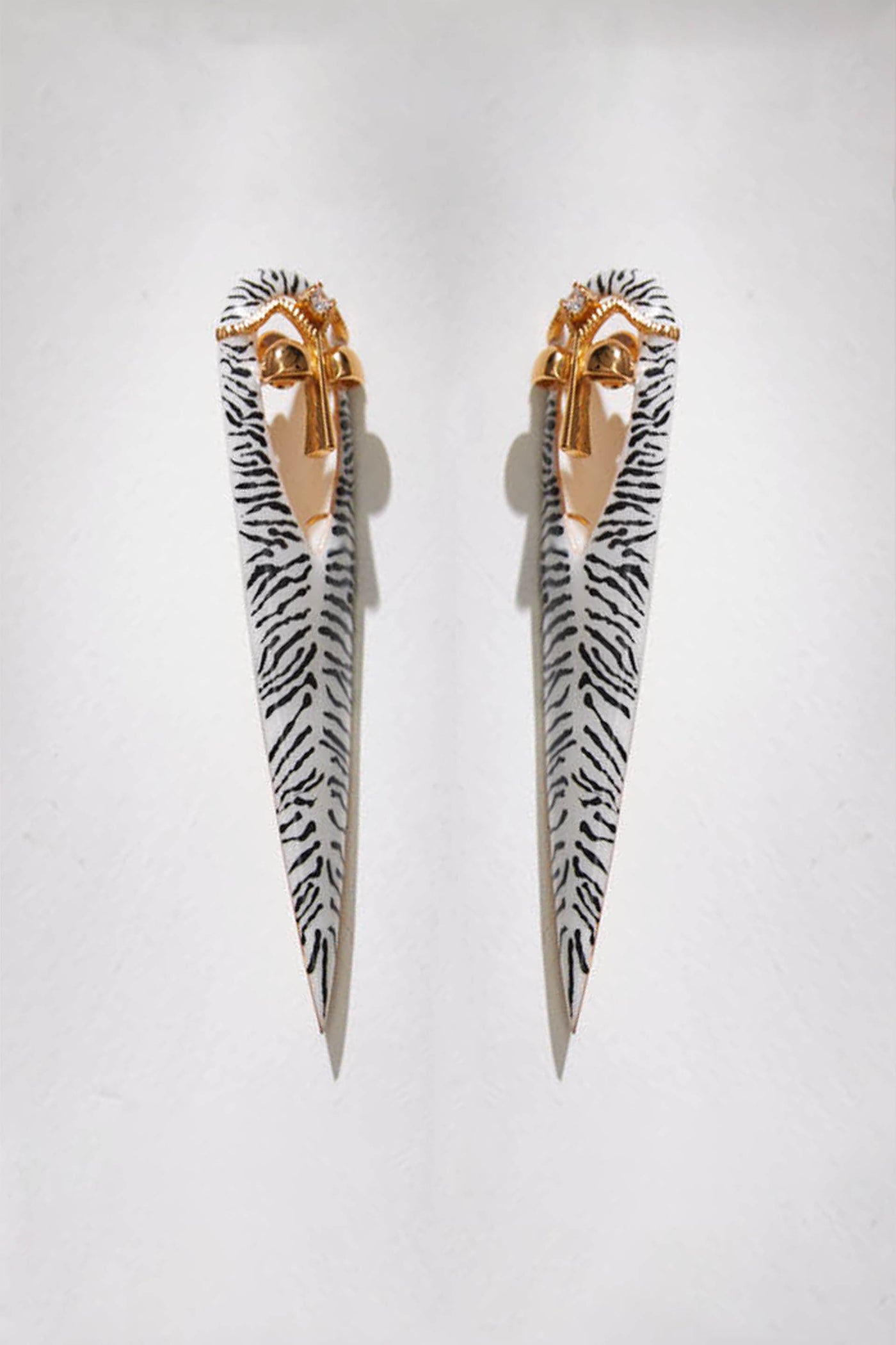 Outhouse Jewellery Gavi Spicule Earring In Zebra Enamel Finish  Fashion Jewellery Online Shopping Melange Singapore Indian Designer Wear