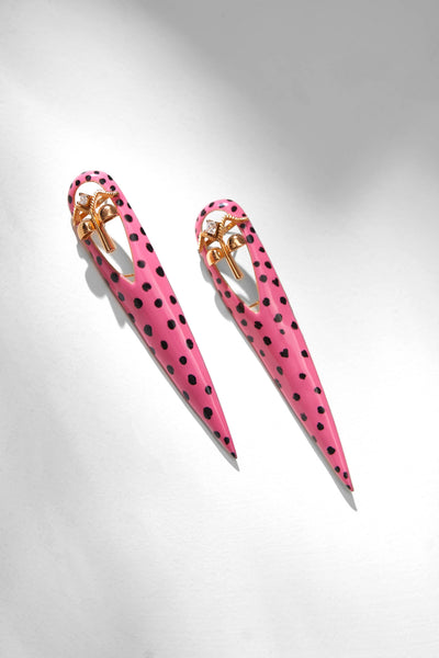 Outhouse Jewellery Gavi Spicule Pink Kaybug Earrings  Fashion Jewellery Online Shopping Melange Singapore Indian Designer Wear