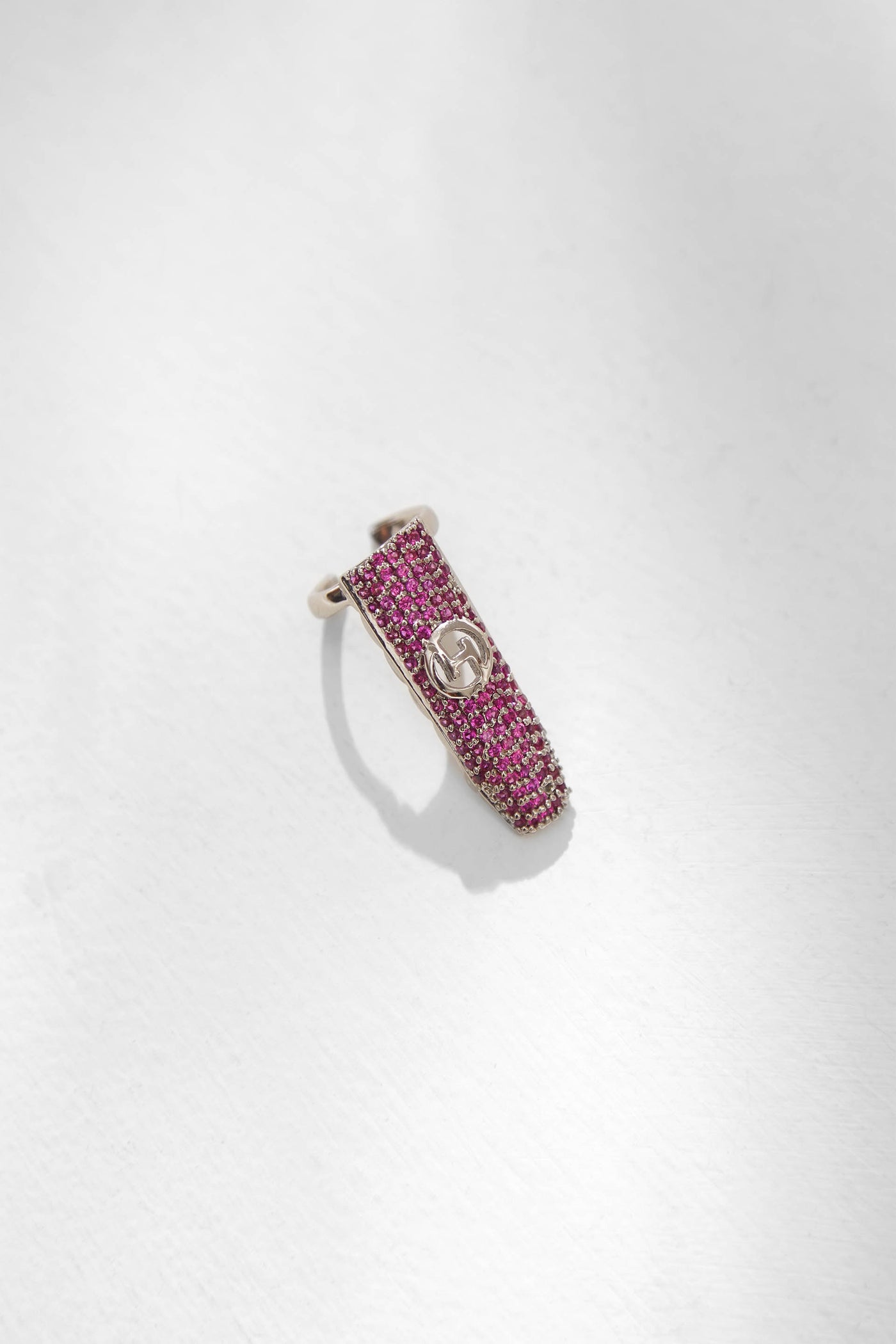 Outhouse Jewellery Jewelled Monogram Fingertip Ring In Fuscia Pink Fashion Jewellery Online Shopping Melange Singapore Indian Designer Wear