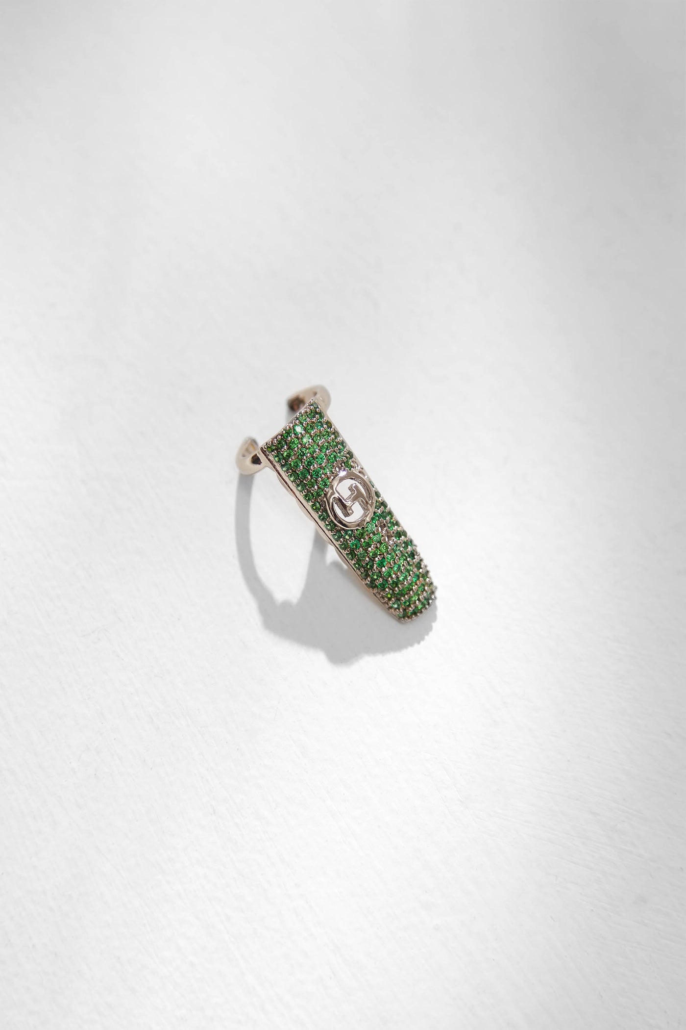 Outhouse Jewellery Jewelled Monogram Fingertip Ring In Jade Green Fashion Jewellery Online Shopping Melange Singapore Indian Designer Wear