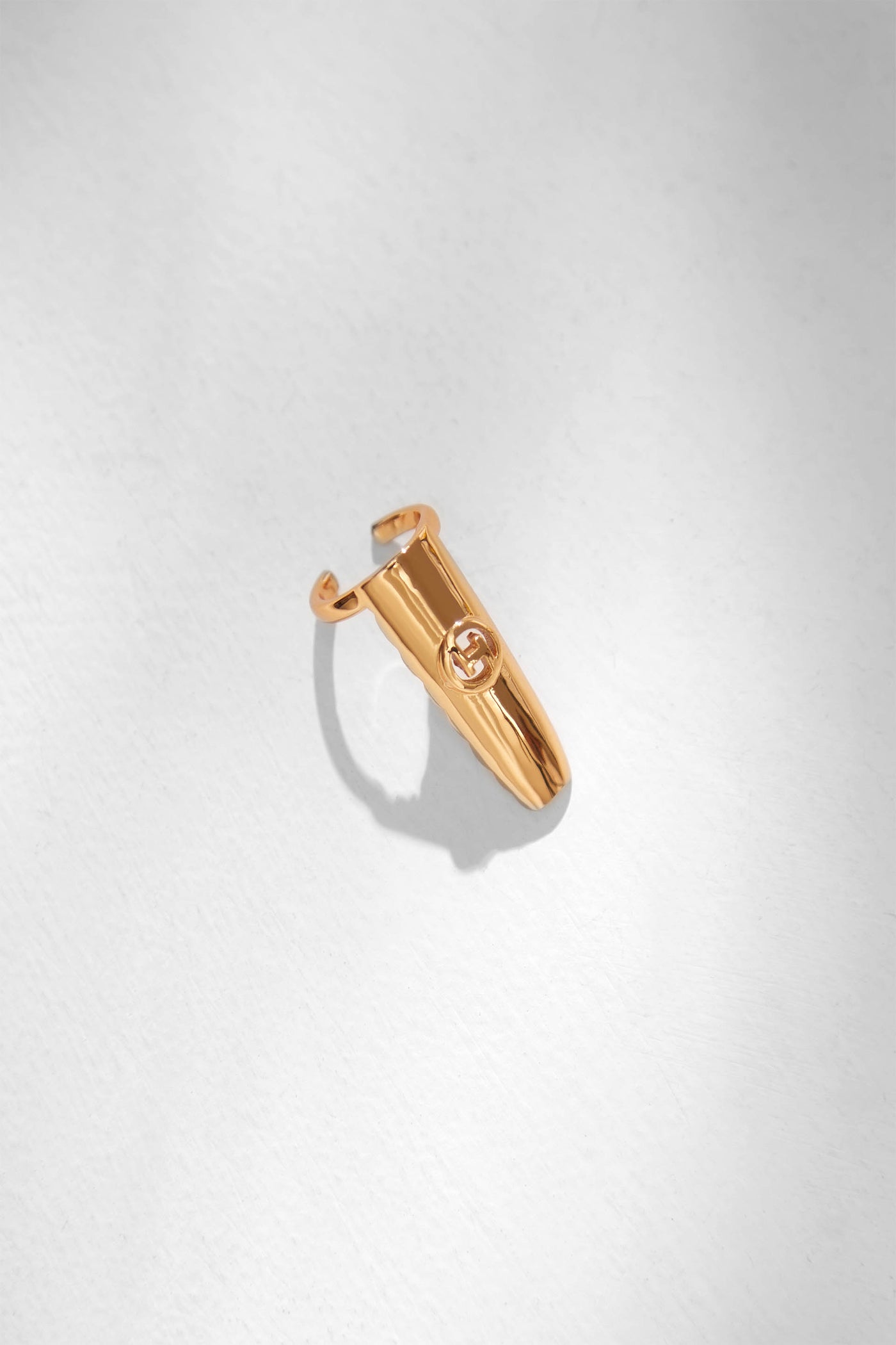  Outhouse Jewellery "OH" Monogram Fingertip Ring In Gold Finish Fashion Jewellery Online Shopping Melange Singapore Indian Designer Wear