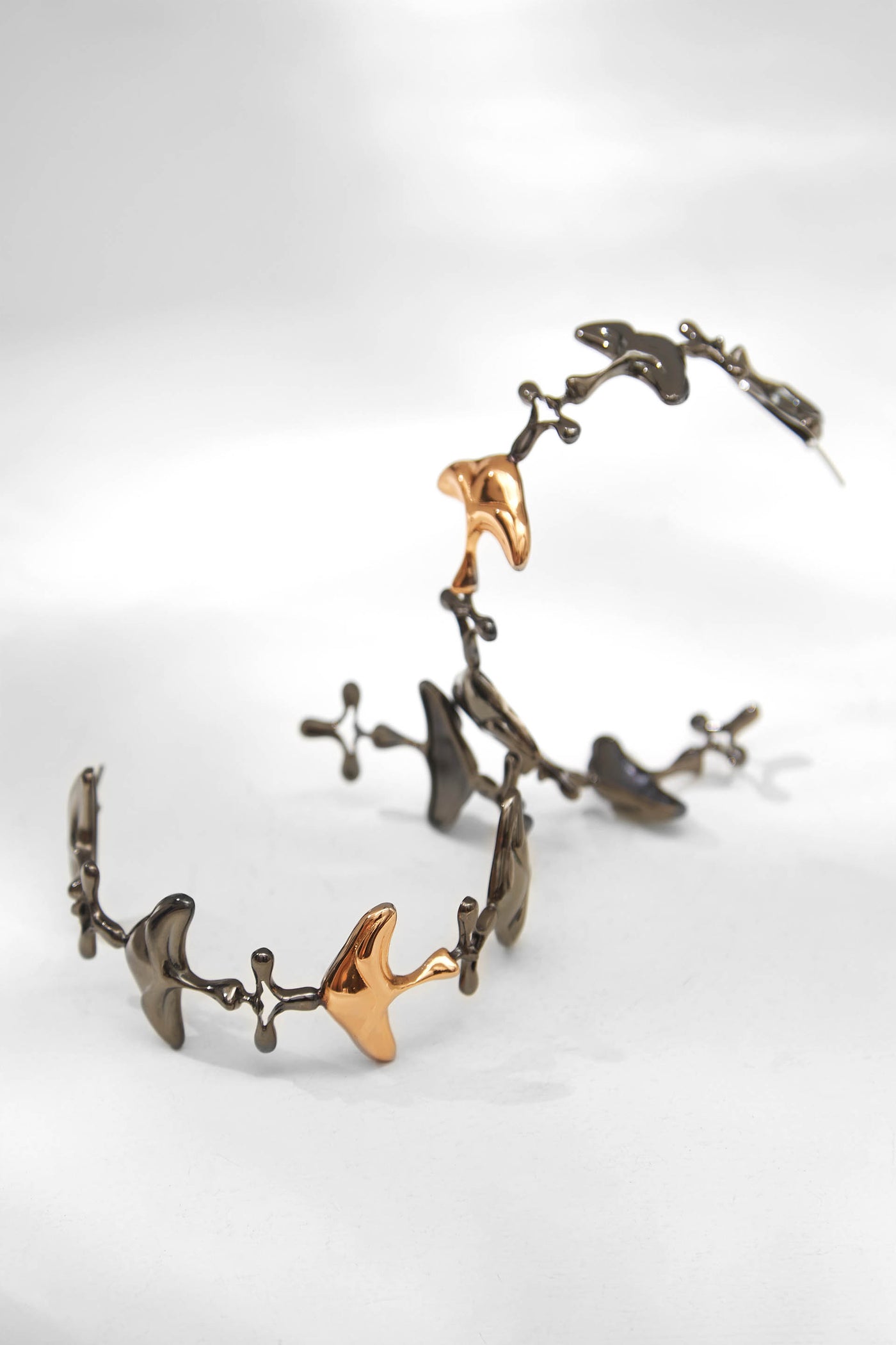 Outhouse Jewellery Shroomhead Hoops In Dual Tone Finish Fashion Jewellery Online Shopping Melange Singapore Indian Designer Wear