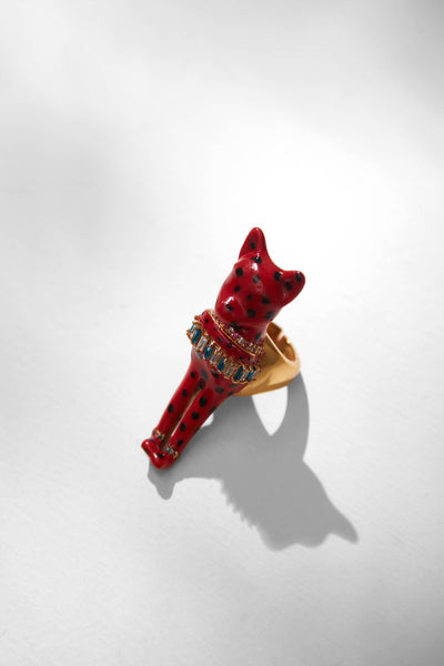 Outhouse Jewellery The Kitten Kidult Ring In Fiery Red  Fashion Jewellery Online Shopping Melange Singapore Indian Designer Wear