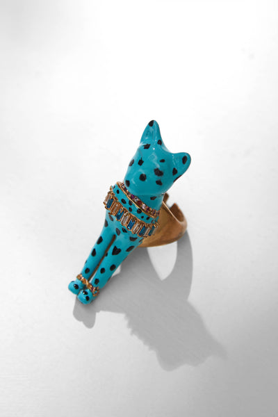 Outhouse Jewellery The Kitten Kidult Ring In Satin Sky Blue  Fashion Jewellery Online Shopping Melange Singapore Indian Designer Wear
