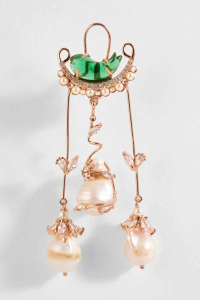 Outhouse Le Cleo Dewdrop Earrings in Jade Green jewellery indian designer wear online shopping melange singapore