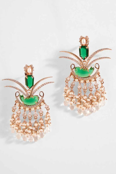 Outhouse Le Palm Fish Earrings in Jade Green jewellery indian designer wear online shopping melange singapore