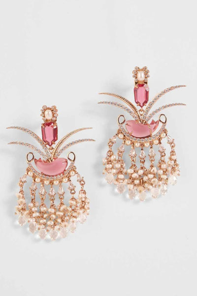Outhouse Le Palm Fish Earrings In Vintage Rose jewellery indian designer wear online shopping melange singapore