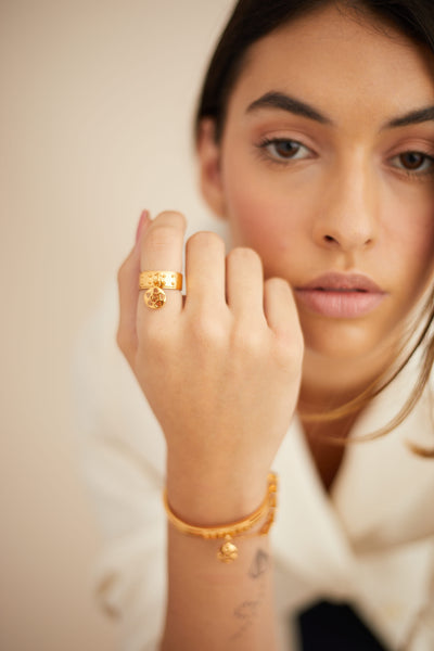 Outhouse jewellery OH Petite Poppi Ring gold online shopping melange singapore indian designer wear