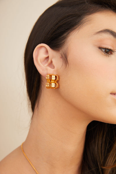 outhouse jewellery OH Poppi Bolt Stud Earrings gold online shopping melange singapore indian designer wear