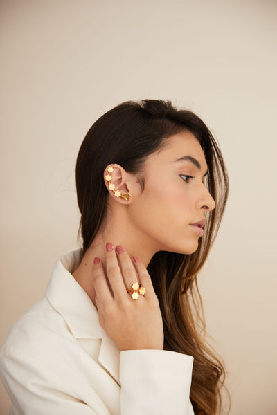 Outhouse jewellery OH Poppi Clump Earcuff gold online shopping melange singapore indian designer wear
