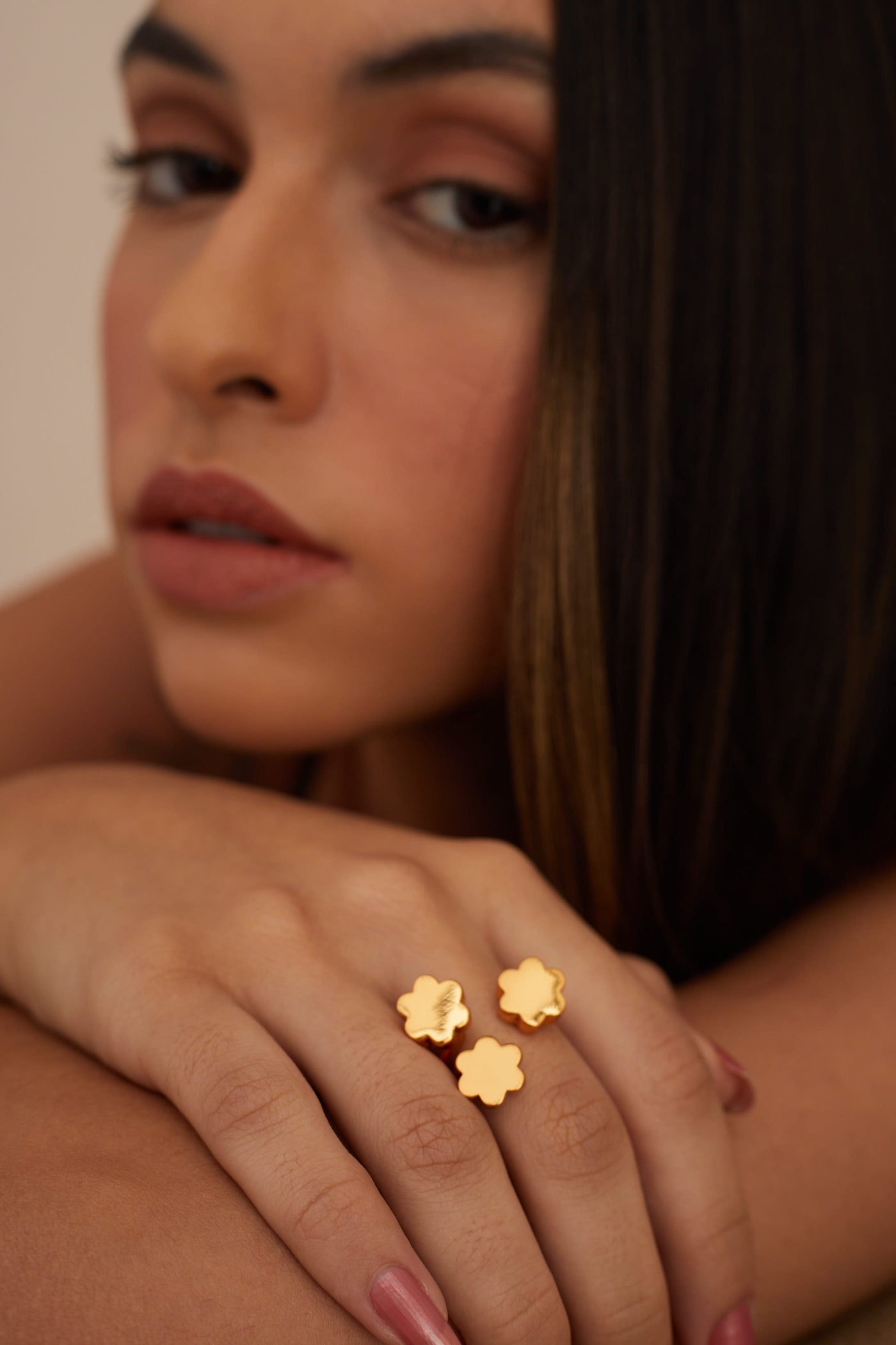 Outhouse jewellery OH Poppi Clump Ring gold online shopping melange singapore indian designer wear