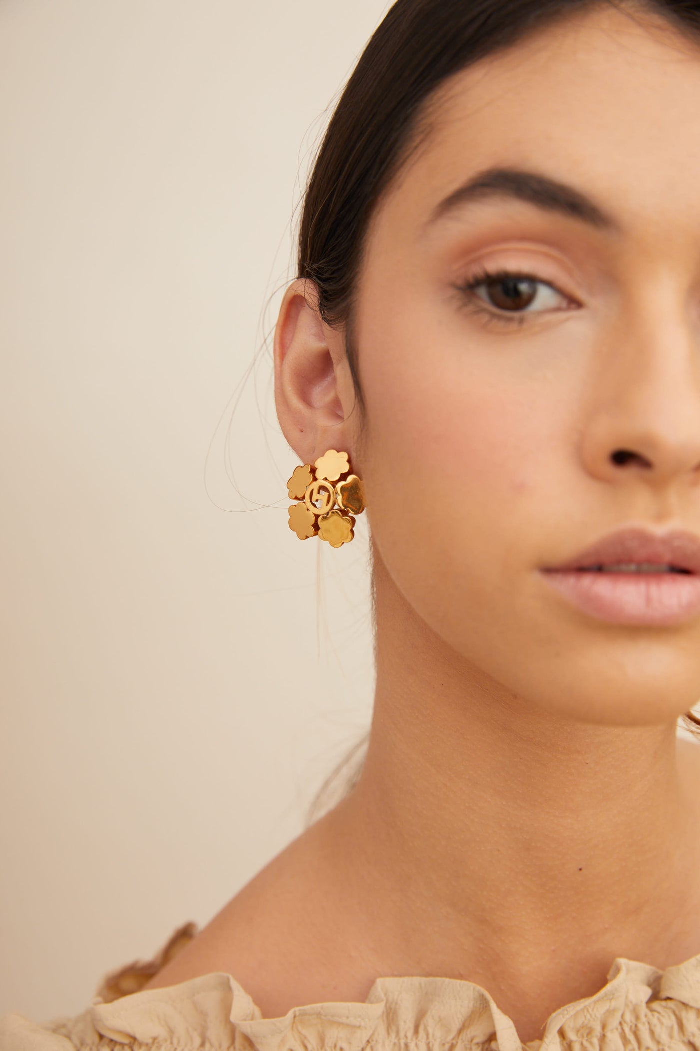 Outhouse OH Poppi Clump Studs gold online shopping melange singapore indian designer wear