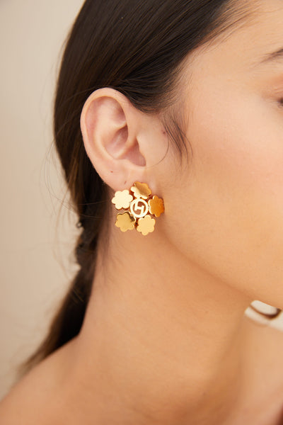 Outhouse OH Poppi Clump Studs gold online shopping melange singapore indian designer wear