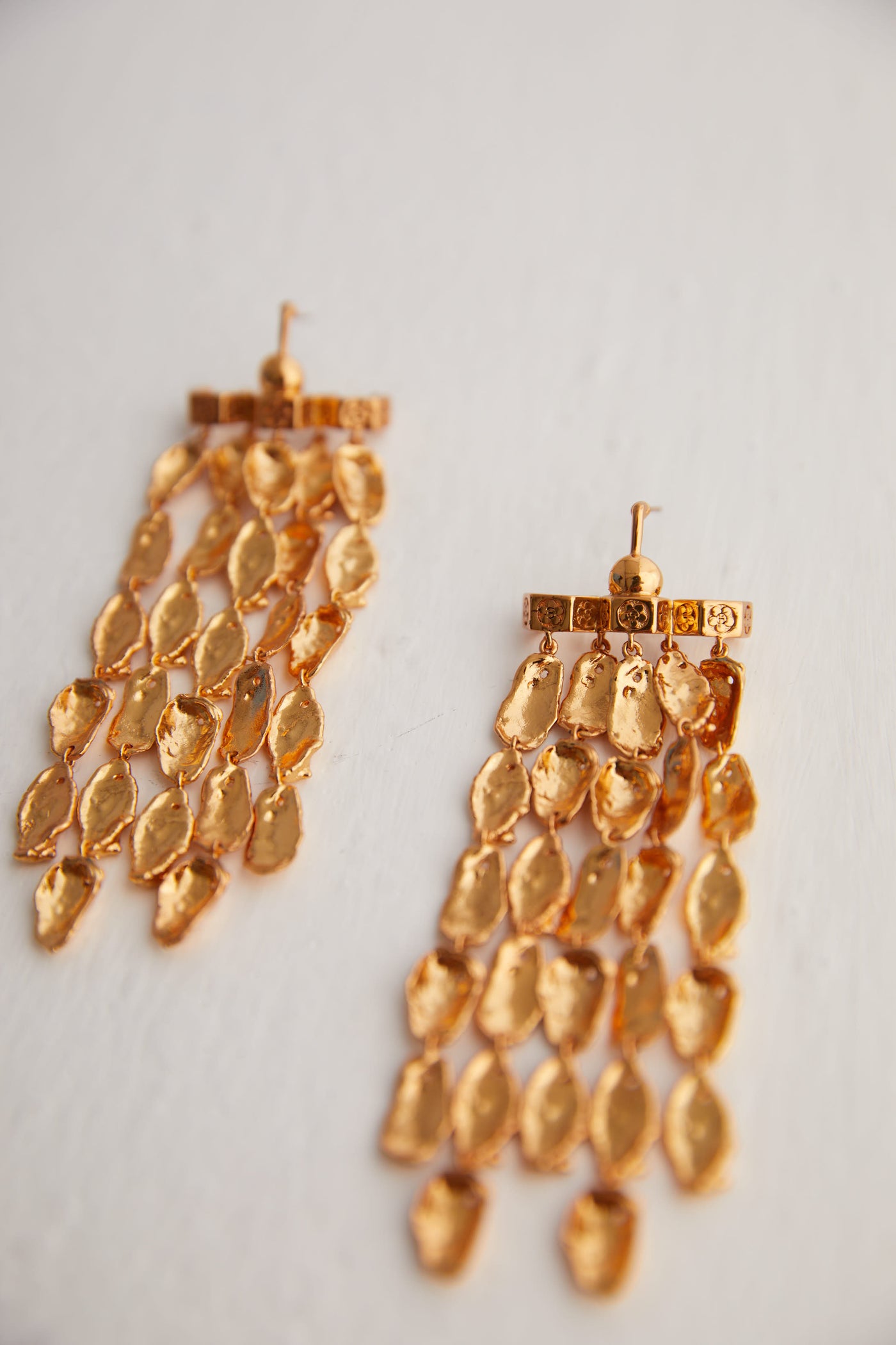 Outhouse jewellery OH Poppi Dewdrop Statement Earrings gold online shopping melange singapore indian designer wear