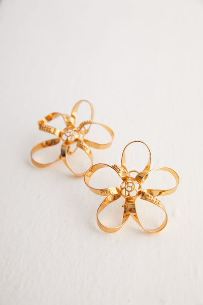 Outhouse OH Poppi Lace Stud Earrings gold online shopping melange singapore indian designer wear
