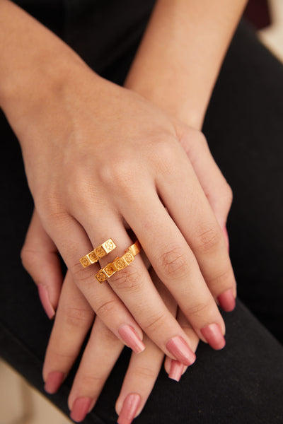 Outhouse jewellery OH Poppi Quatro Bolt Ring gold online shopping melange singapore indian designer wear