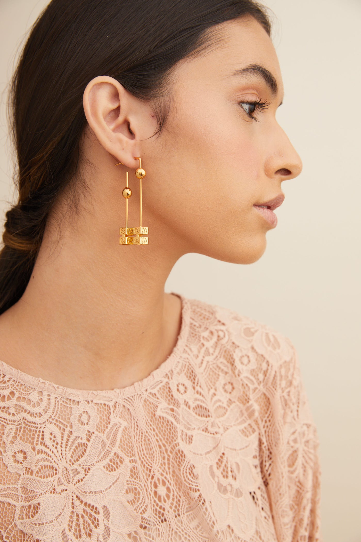 Outhouse jewellery OH Poppi Quatro Drop Hoops gold online shopping melange singapore indian designer wear