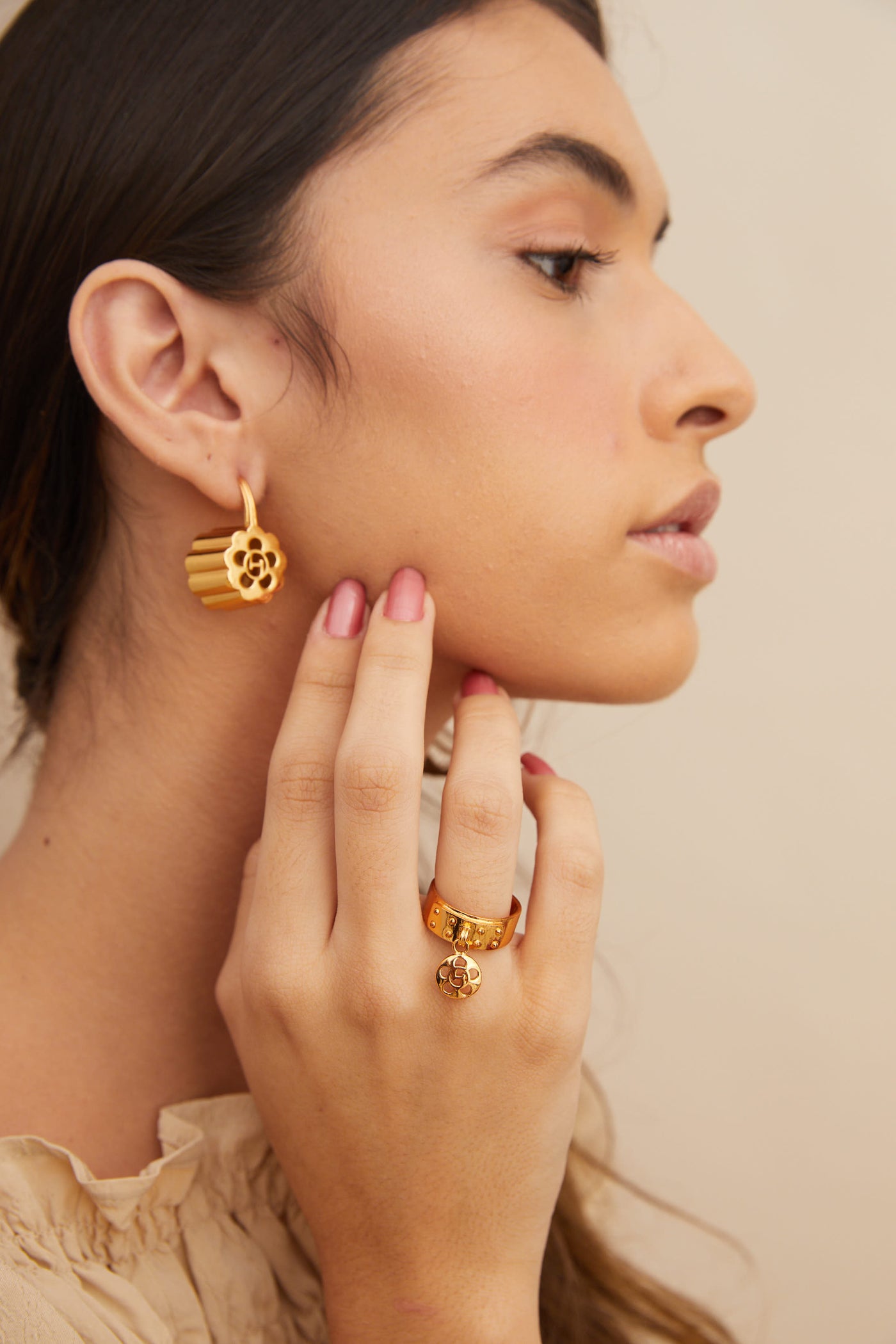 Outhouse jewellery OH Poppi Quintuple Earrings gold online shopping melange singapore indian designer wear