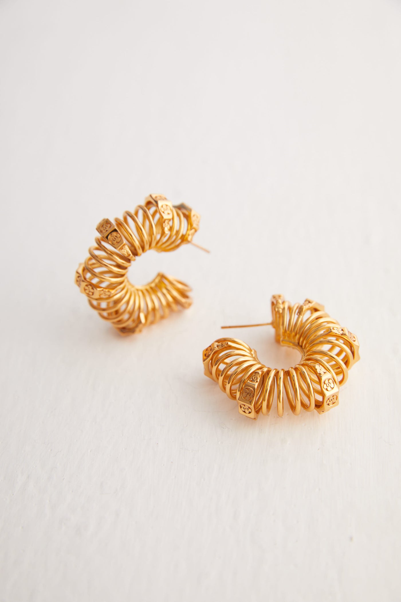 Outhouse jewellery OH Poppi Spring Hoop Earrings gold online shopping melange singapore indian designer wear