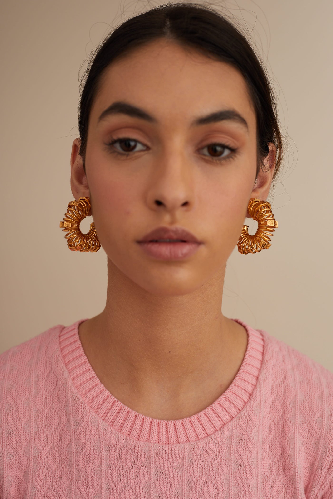 Outhouse jewellery OH Poppi Spring Hoop Earrings gold online shopping melange singapore indian designer wear