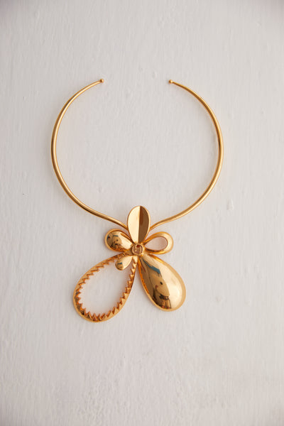 Outhouse OH Poppi Tuberose Necklace gold online shopping melange singapore indian designer wear