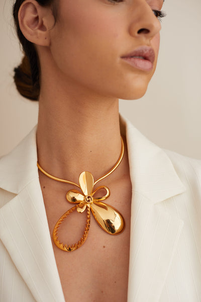 Outhouse OH Poppi Tuberose Necklace gold online shopping melange singapore indian designer wear