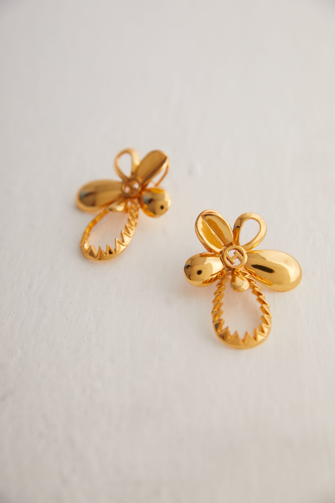 Outhouse jewellery OH Poppi Tuberose Stud Earrings gold online shopping melange singapore indian designer wear