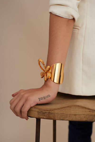 Outhouse jewellery OH Poppi Tuberose Handcuff gold online shopping melange singapore indian designer wear