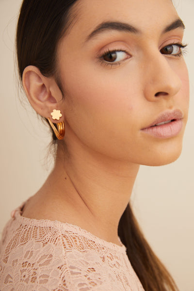 Outhouse jewellery OH Poppi Tuscon Hoop Earrings gold online shopping melange singapore indian designer wear