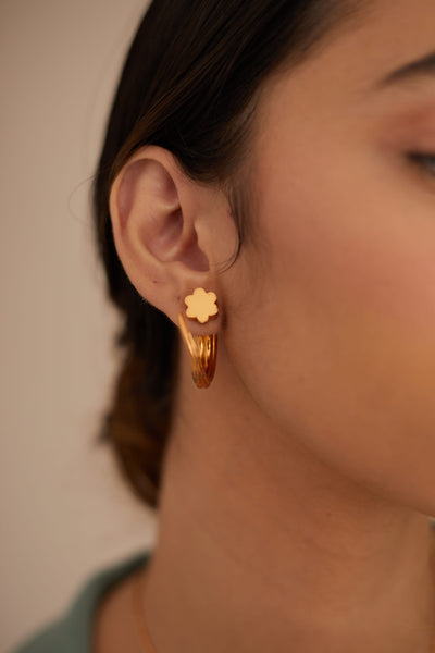 Outhouse jewellery OH Poppi Tuscon Hoop Earrings gold online shopping melange singapore indian designer wear