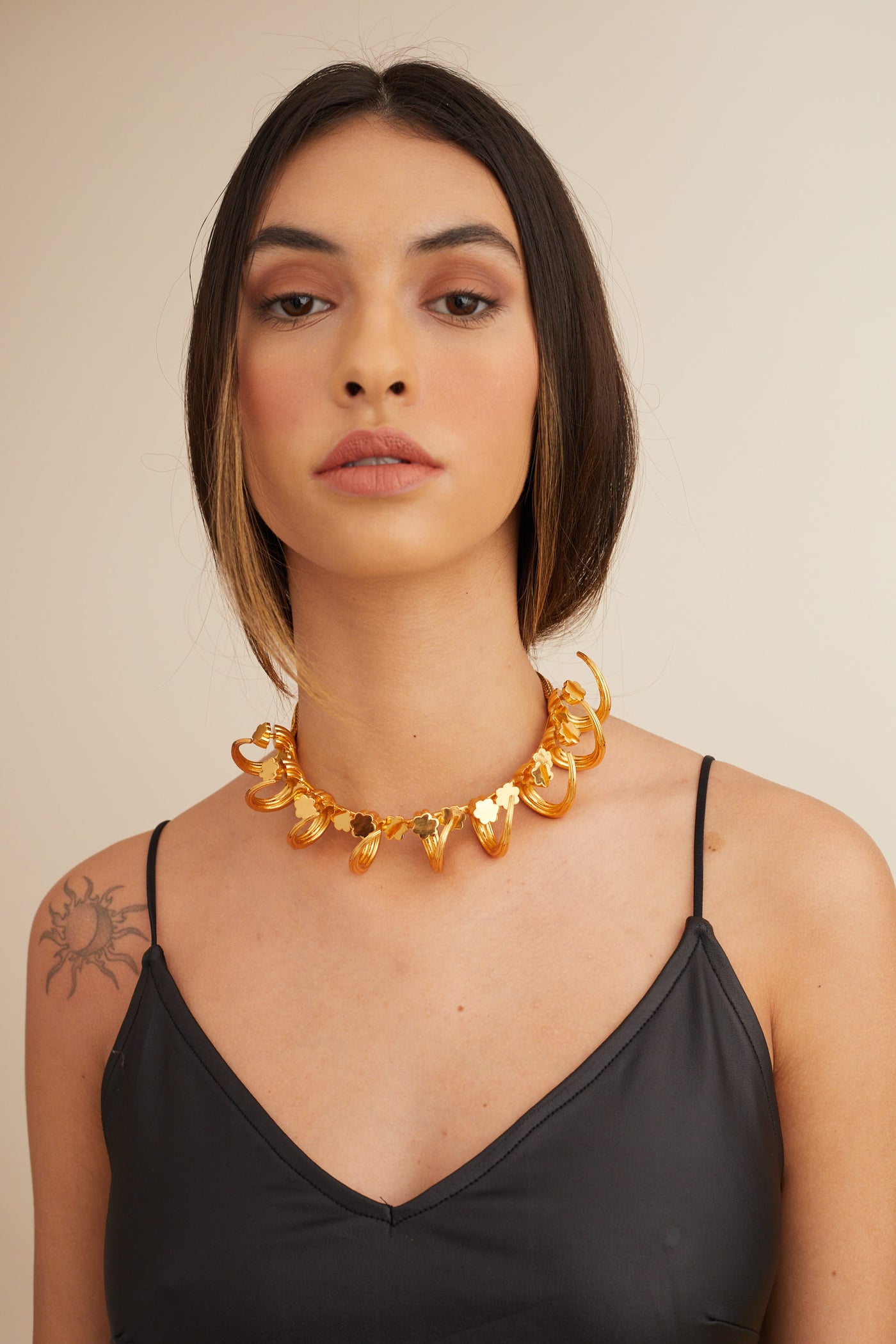 Outhouse jewellery OH Poppi Tuscon Necklace gold online shopping melange singapore indian designer wear