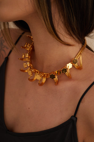 Outhouse jewellery OH Poppi Tuscon Necklace gold online shopping melange singapore indian designer wear