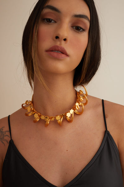 Outhouse jewellery OH Poppi Tuscon Necklace gold online shopping melange singapore indian designer wear