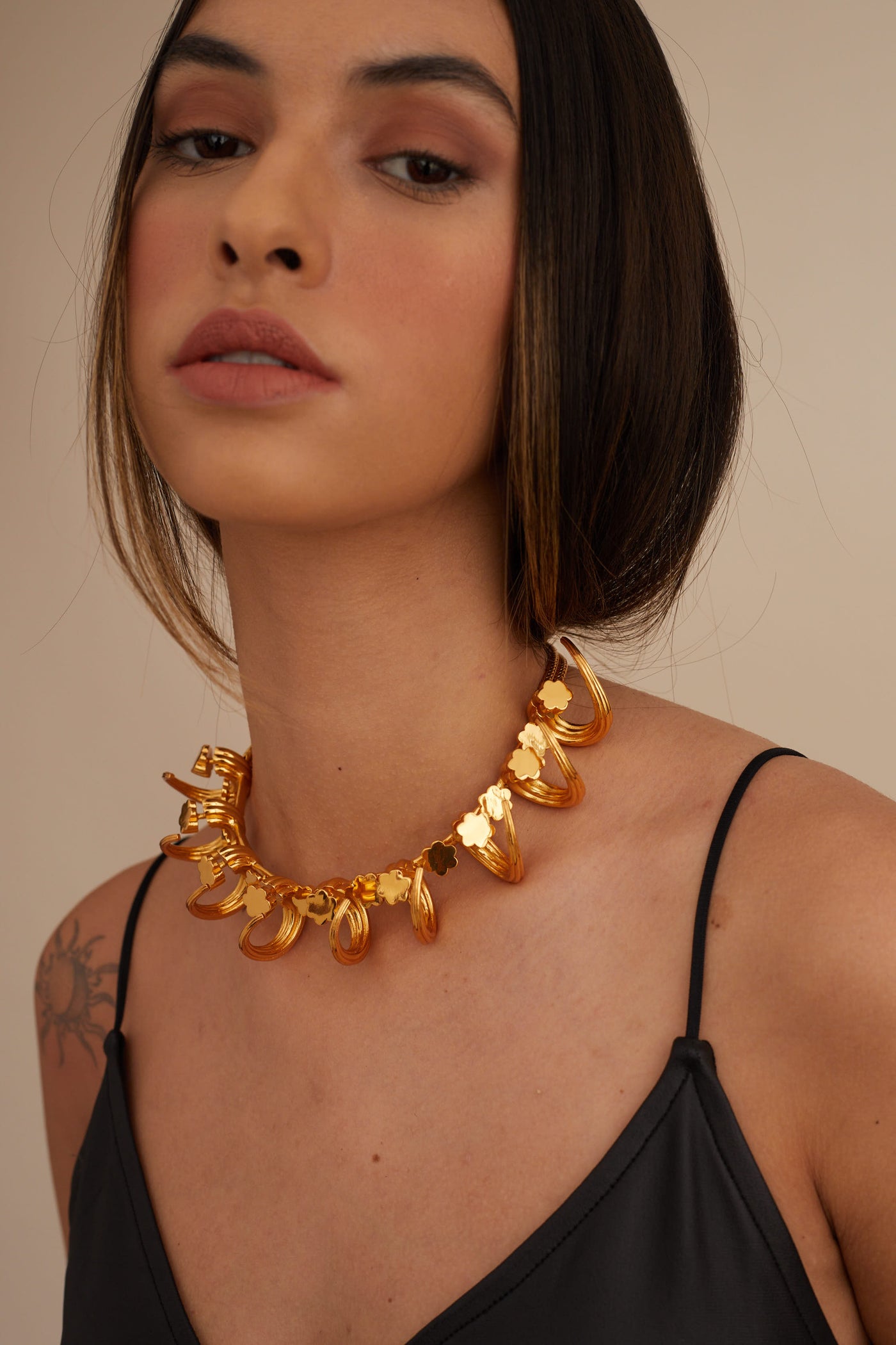 Outhouse jewellery OH Poppi Tuscon Necklace gold online shopping melange singapore indian designer wear