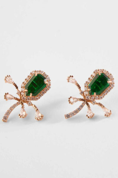Outhouse The Faena Mini Earcuffs In Emerald Green jewellery indian designer wear online shopping melange singapore