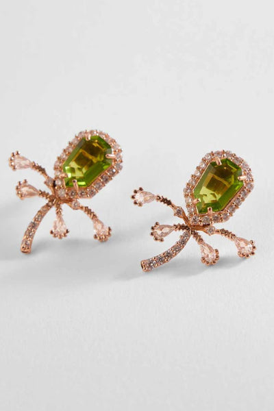 Outhouse The Faena Mini Stud Earrings In Jade Green jewellery indian designer wear online shopping melange singapore