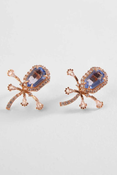 Outhouse The Faena Mini Stud Earrings In Tanzanite jewellery indian designer wear online shopping melange singapore