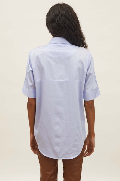 Pallavi Swadi Sky Blue Dragonfly Swarovski Shirt indian designer wear womenswear online shopping melange singapore