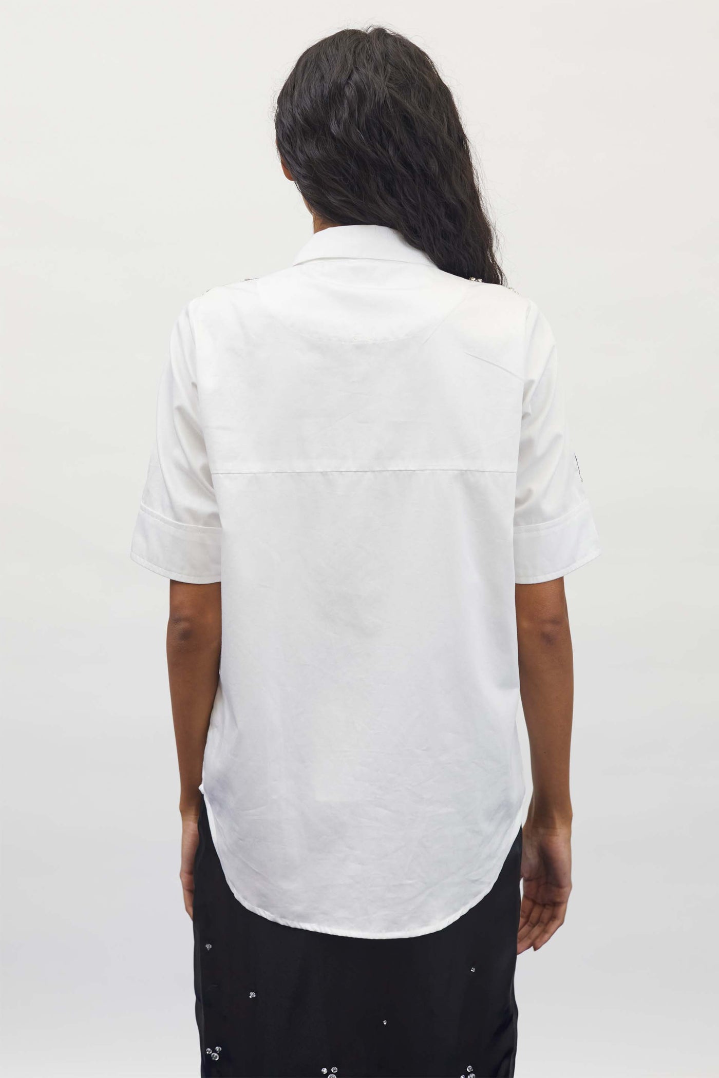 Pallavi Swadi White Dragonfly Swarovski Shirt indian designer wear womenswear online shopping melange singapore
