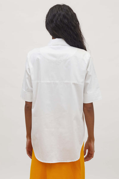 Pallavi Swadi White Puzzle Pop Embroidered Shirt indian designer wear womenswear online shopping melange singapore