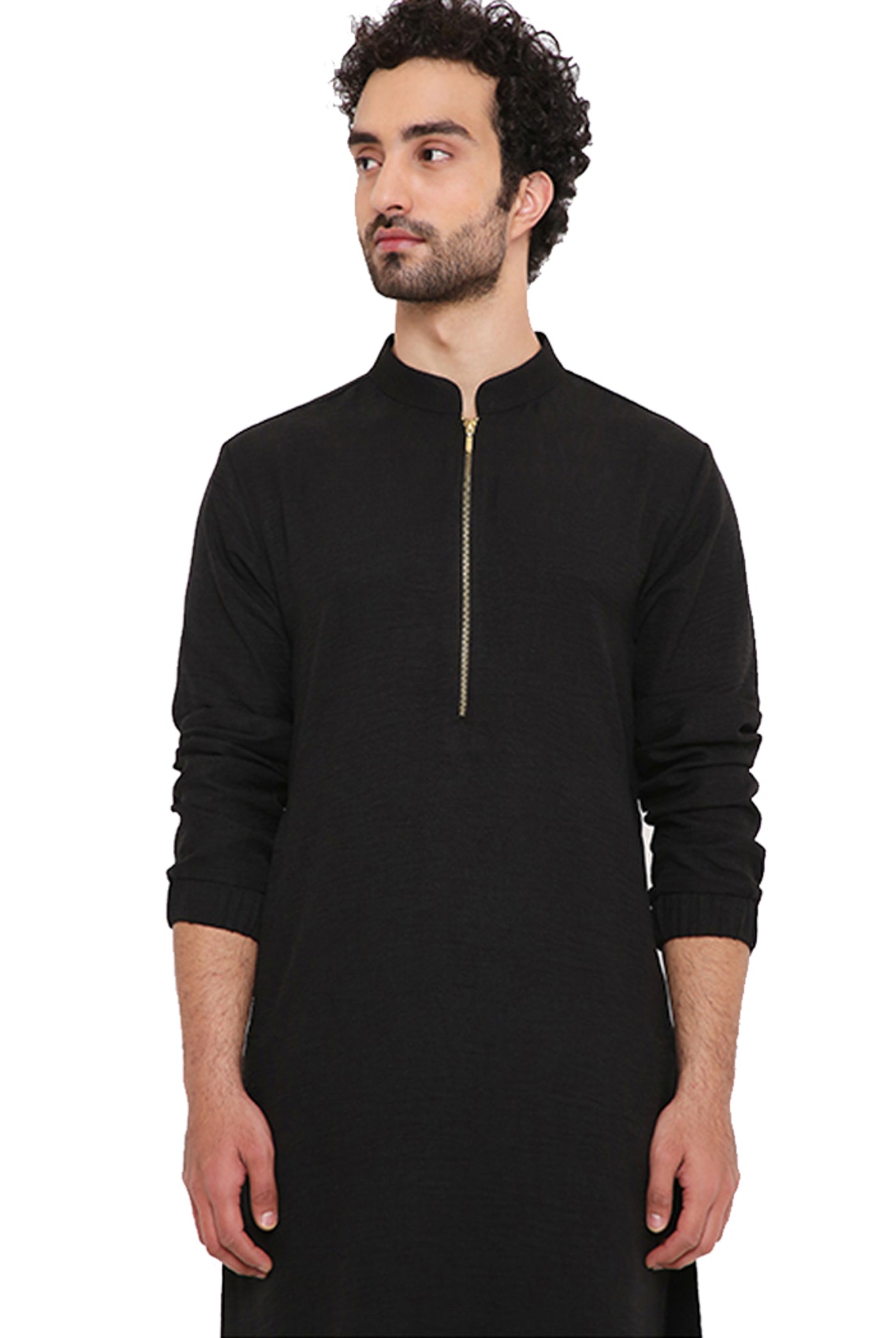 Payal singhal menswear Black Soft Linen Bomber Kurta With Jogger Pants festive indian designer wear online shopping melange singapore