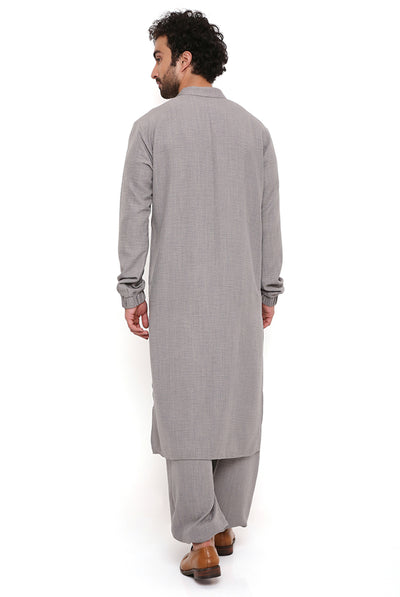 Payal singhal menswear Grey Soft Linen Bomber Kurta With Jogger Pants festive indian designer wear online shopping melange singapore