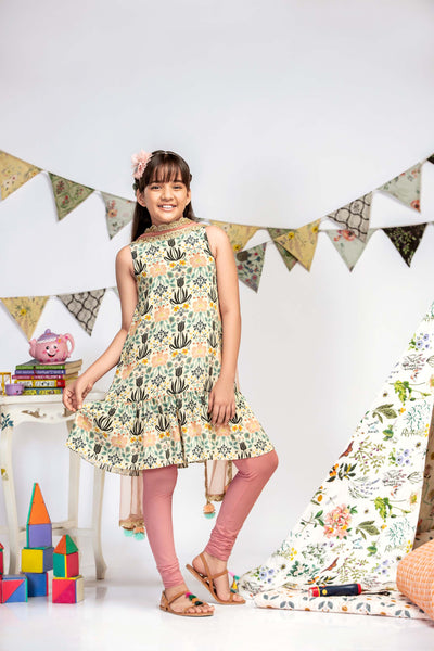 Payal sighal kids Tulip Garden Print Kurta Set festive kidswear online shopping melange singapore indian designer wear